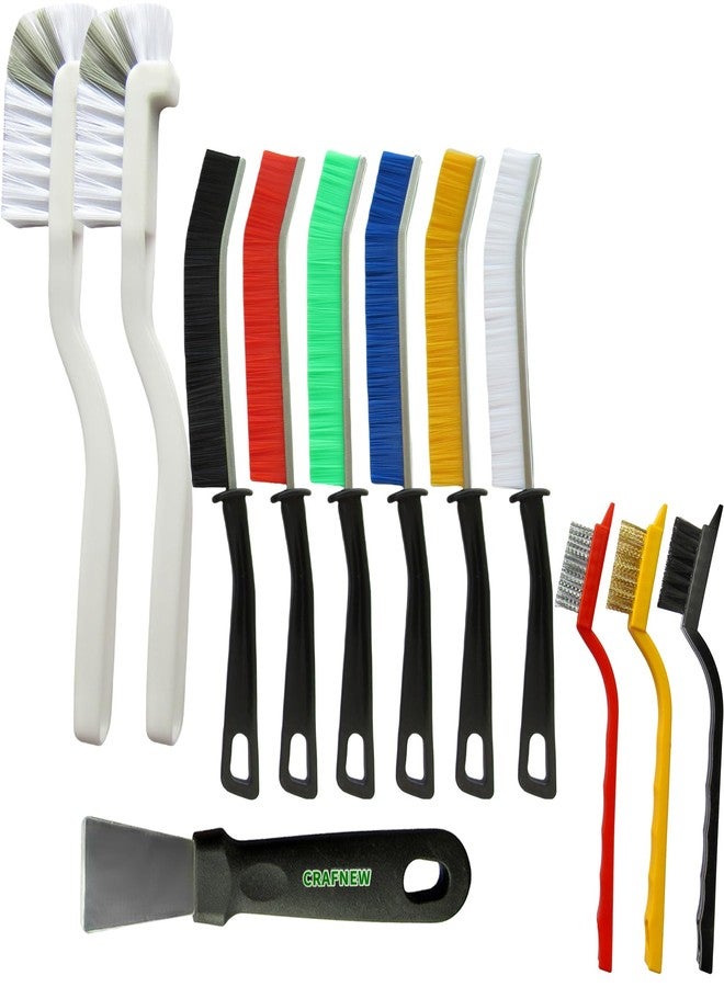 CRAFNEW 12Pcs Crevice Cleaning Brush Set, Multifunctional Hard Bristle Cleaning Product with Scraper, Designed specifically for Cleaning Narrow Spaces, Suitable for Toilets, faucets, Kitchens, Grouting - Image 1