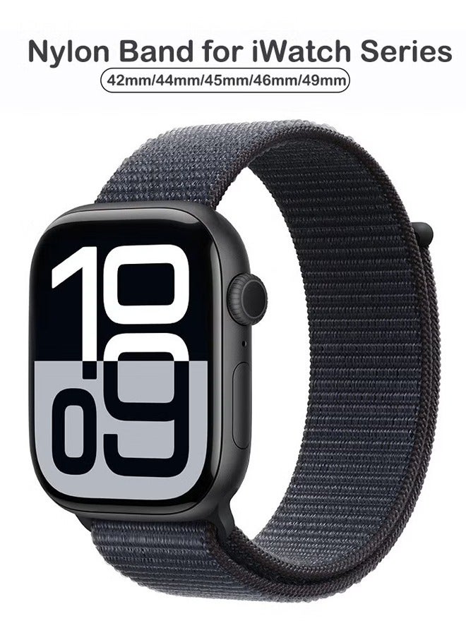 PULUZ Nylon Replacement Wrist Band for iWatch Series 10 46mm, Compatible with iWatch Band 42mm/44mm/45mm/46mm/49mm, for iWatch Ultra Series 10 9 8 SE 7 6 5 4 3 2 1 - Image 1