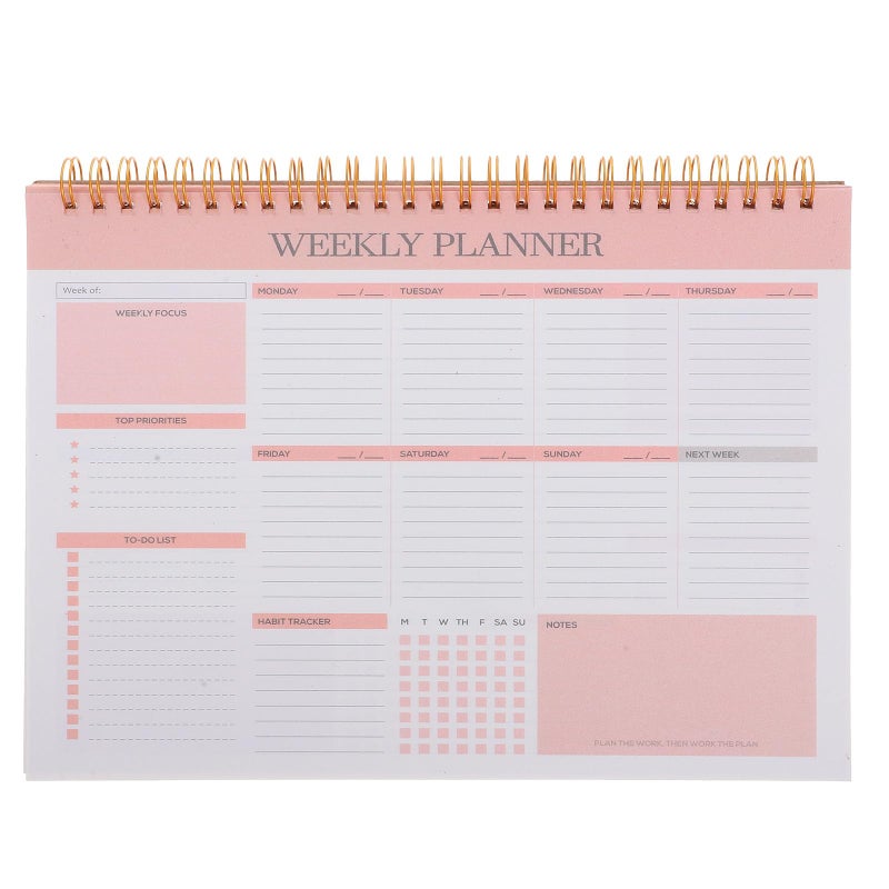 B5 Undated Weekly Planner Notebook For Time Management Meal Planning Office Home - Image 2