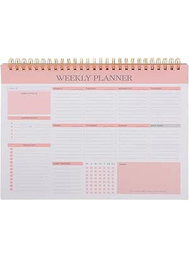 B5 Undated Weekly Planner Notebook For Time Management Meal Planning Office Home - Image 1
