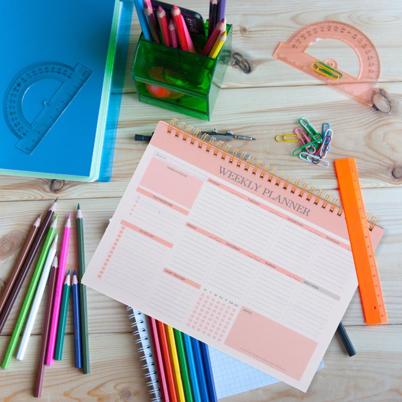 B5 Undated Weekly Planner Notebook For Time Management Meal Planning Office Home - Image 5
