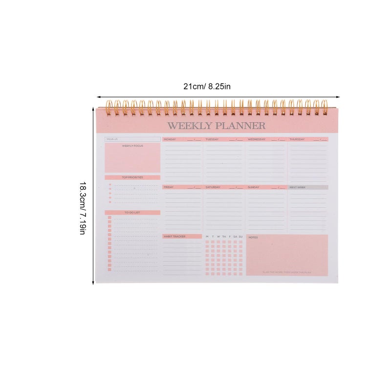 B5 Undated Weekly Planner Notebook For Time Management Meal Planning Office Home - Image 3