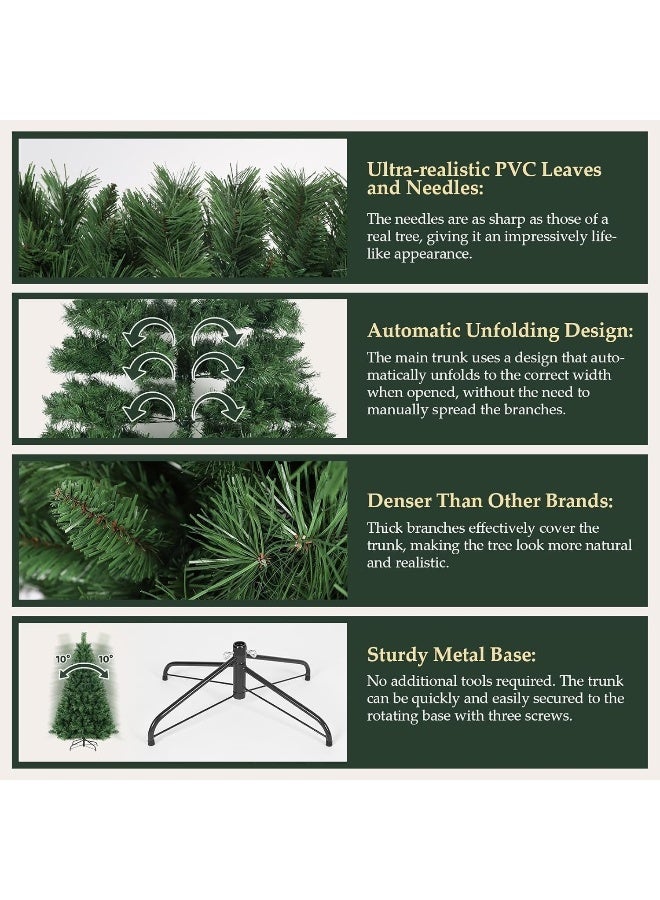 شجرة عيد الميلاد الاصطناعية 5 أقدام - 1.5 متر مع 1200 نصيحة مع قاعدة معدنية قوية - سهلة التجميع شجرة عيد الميلاد الاصطناعية من PVC للمنزل، المكتب، الحفلات، زينة عيد الميلاد ورأس السنة الجديدة - Image 4