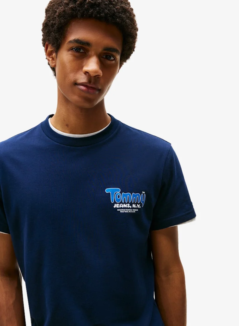 TOMMY JEANS  Text Print Slim Fit T-Shirt for Men | Best Price UAE