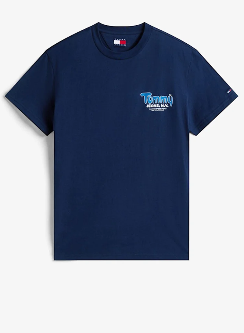 TOMMY JEANS  Text Print Slim Fit T-Shirt for Men | Best Price UAE