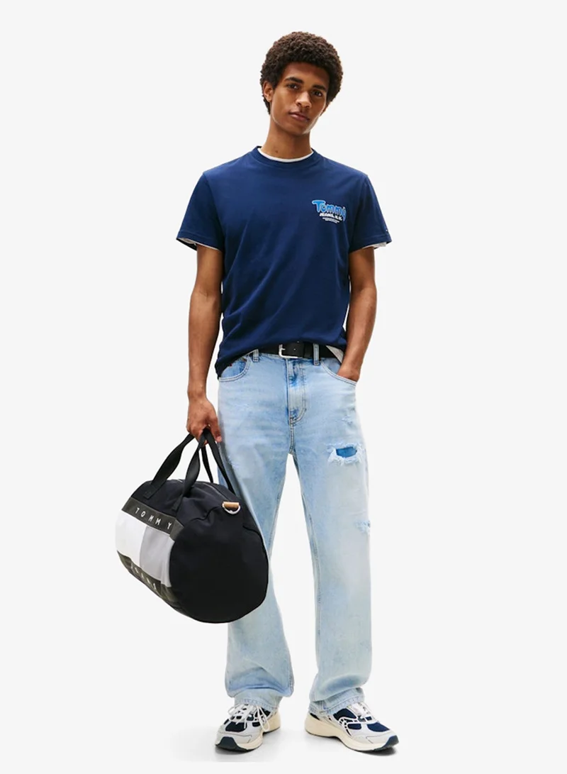 TOMMY JEANS  Text Print Slim Fit T-Shirt for Men | Best Price UAE