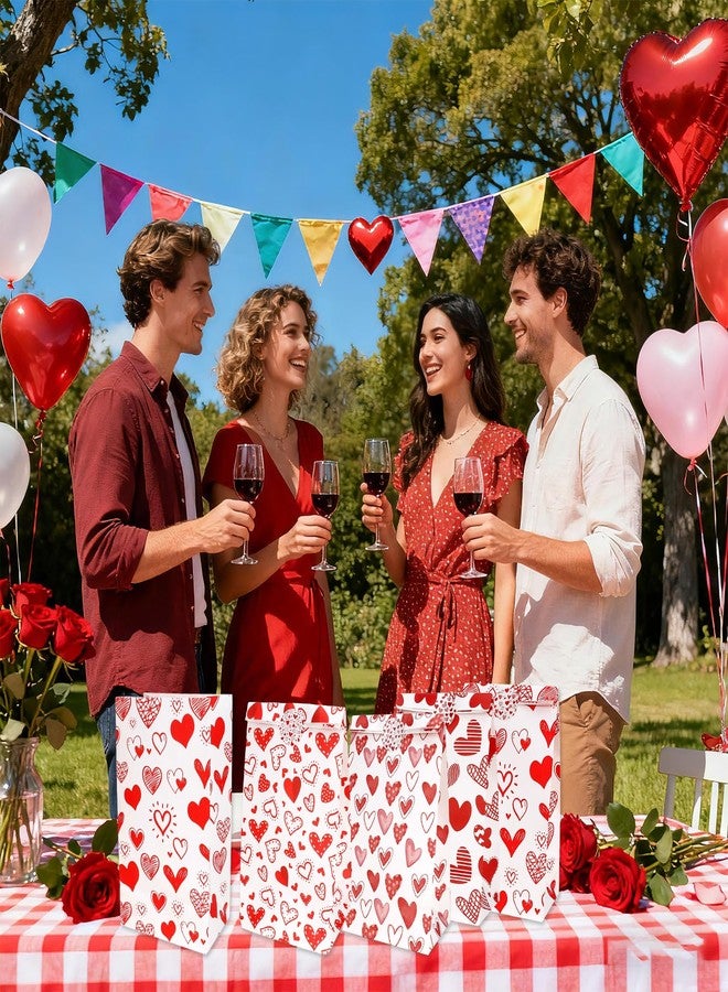 eowqeiur Valentines Bags for Kids Class 24 PCS Valentine Paper Bags with Stickers for Gifts Treat Goodie Candy Snack Goody Cookie Wrap Galentines Valentines Day Party Favors Supplies Decorations Baggies Pouch - Image 5