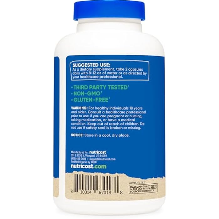 Nutricost Organic Shiitake Mushroom Capsules 1000mg, 90 Servings - CCOF Certified Made with Organic, Vegetarian, Gluten Free, 500mg Per Capsule, 180 Capsules - Image 4