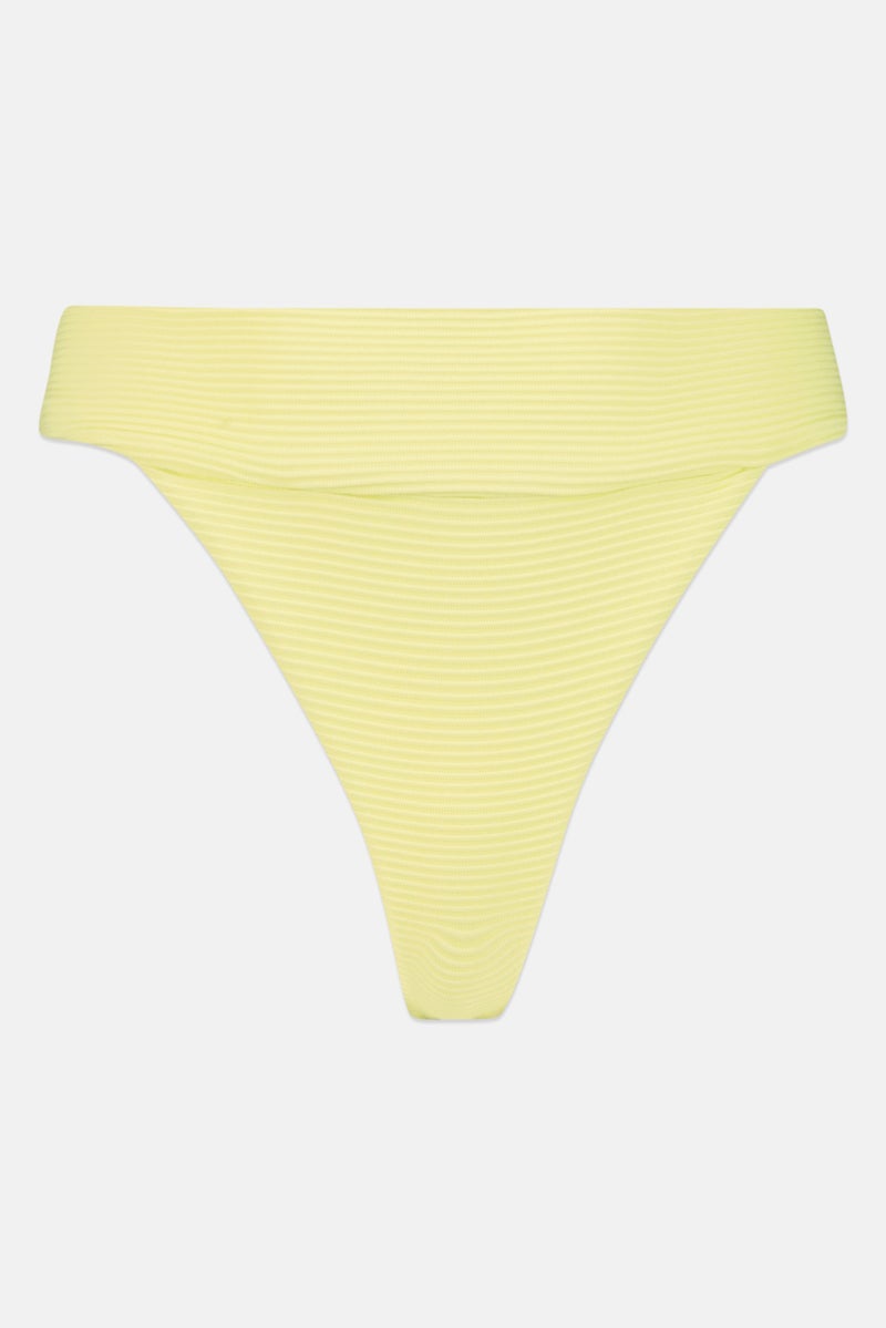 Billabong بيكيني سفلي مزخرف بخصر عالٍ للنساء، لون ليموني - Image 1