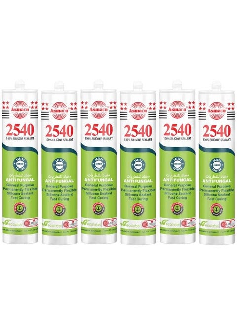 Asmaco 2540 Silicone Sealant - Beige - 280 Ml - Set of 06
