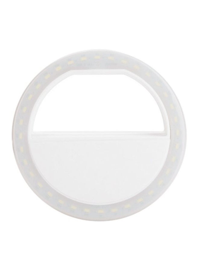 Portable Clip-on Mini Selfie Ring Light Lamp Fill-in Night For Smartphone White  - Image 2