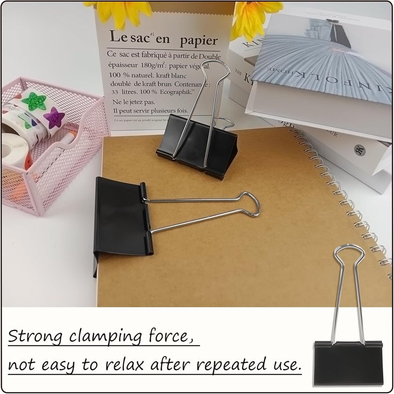 DSTELIN 3Inch ExtraLarge DSTELIN Binder Clips  HeavyDuty Black Paper Clamps 75mm Width 8Count Set for Office Organization  - Image 4