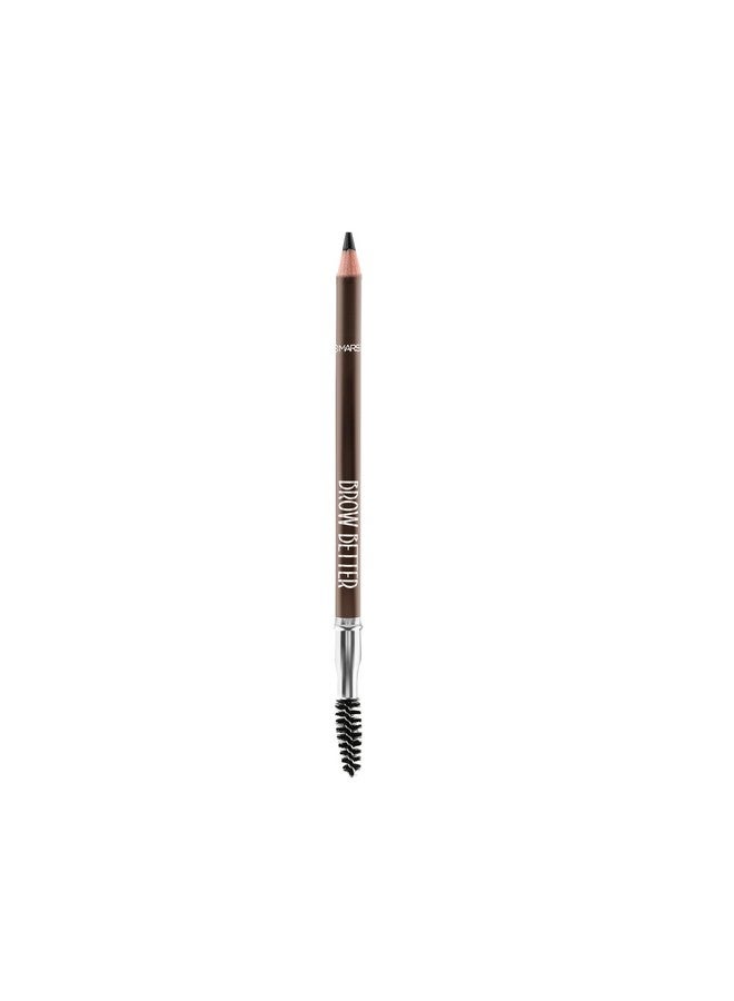 مارس قلم حواجب Brow Better مع فرشاة | يدوم طويلاً ولا يتلطخ | تصبغ غني | نتائج طبيعية المظهر | سهل البرّي (1.4 جم) (بني غامق)  - Image 1