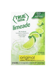 True Citrus True Citrus, True Lime, Limeade, Original, 10 Packets, 0.11 oz (3 g) Each  - Image 1