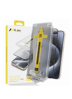 Mezone iPhone 15 Pro Max 6.1-Inch Screen Protector, HD Clear Full Screen Coverage Tempered Glass Film with Applicator, 9H Scratch Resistant & Anti-Fingerprint  - Image 1