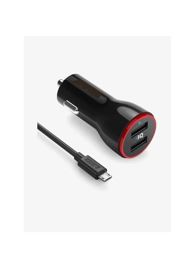 PowerDrive 2 Dual Car Charger 24 Watt with Micro USB (3ft/0.9m Cable) - Image 2