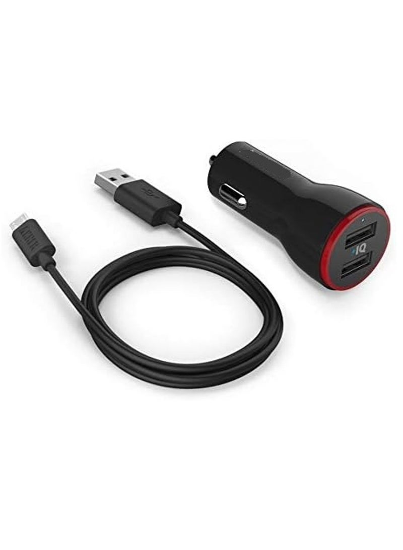 PowerDrive 2 Dual Car Charger 24 Watt with Micro USB (3ft/0.9m Cable) - Image 1
