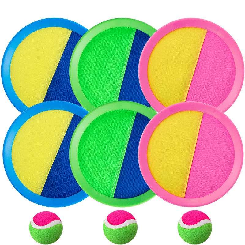 Weehoey Beach Games Kids Toys Outdoor Games for Kids Toss and Catch Ball Set with 6 Paddles 3 Balls Toys for 3 4 5 6 7 8 Year Old Boys Girls Christmas Birthday Gifts - Image 2