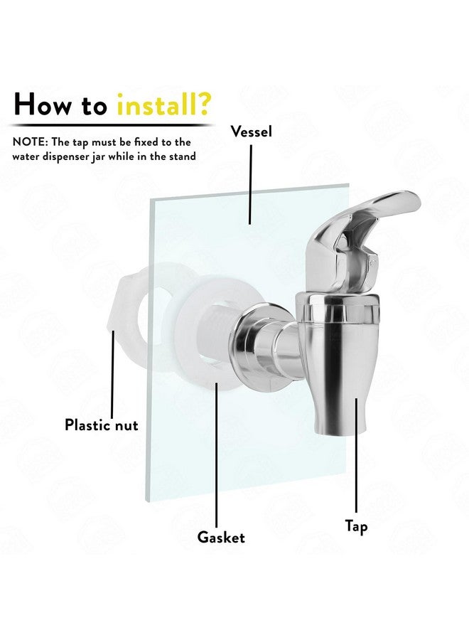 ABOUT SPACE 5 Litre Glass Water Dispenser with Tap, Infuser & Stand - Air Tight Lid Detox Water Jar - Mason Jar - Counter Tabletop Juice, Infused Water Beer Dispenser for Home Restaurant Party - Image 4