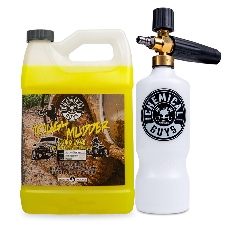 Chemical Guys EQP339 TORQ Professional Foam Cannon  Tough Mudder Truck Wash Off Road ATV Heavy Duty Soap 128 fl oz 1 Gallson Lemon Scent