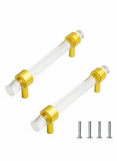 Y&D Door Handles 2Pack Pull Push Barn Handle Heavy Duty Transparent Acrylic Safety Grab Bar Toilet Cabinet Garage Shed Hardware Bathrooms Shower Decorative  - Image 1