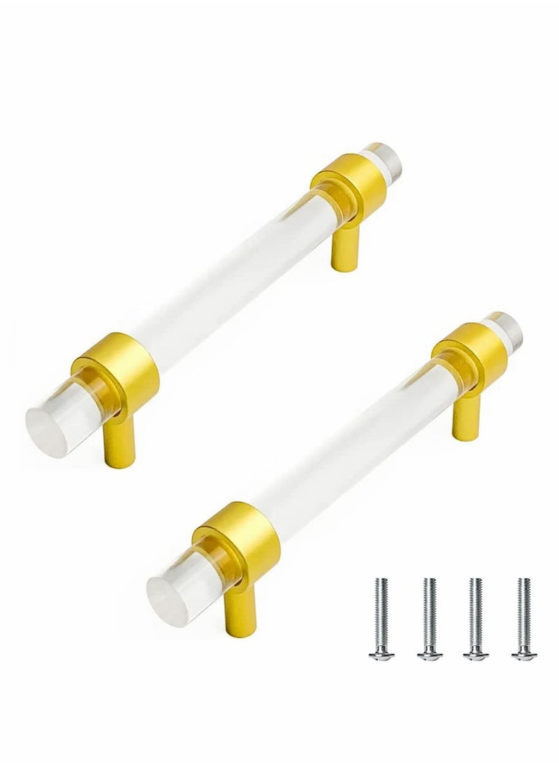 Y&D Door Handles 2Pack Pull Push Barn Handle Heavy Duty Transparent Acrylic Safety Grab Bar Toilet Cabinet Garage Shed Hardware Bathrooms Shower Decorative  - Image 1