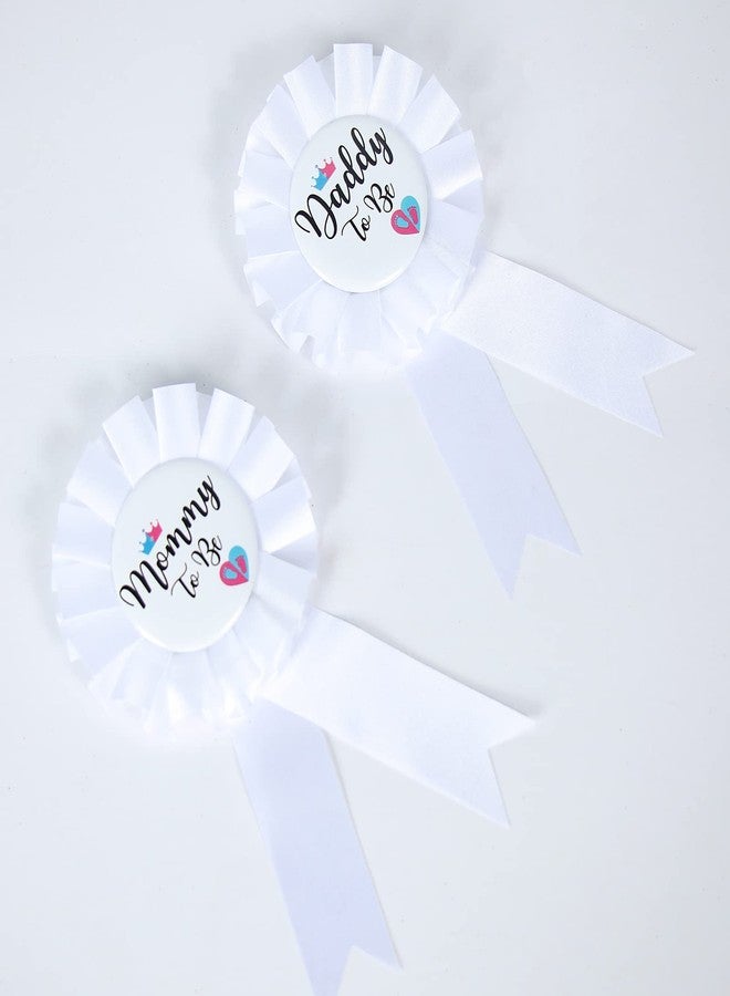 PATICARRY HAPPYLAND Gender Reveal Decorations Sash and Tinplate Badge Mommy to Be and Daddy to Be Baby Shower - Image 2