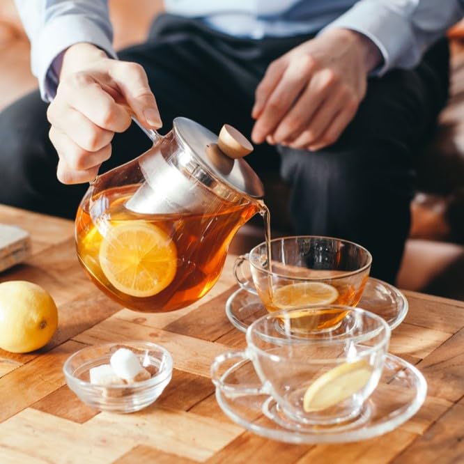 Hario Glass Tea Pitcher with Stainless Steel Filter, 450ml - Image 4