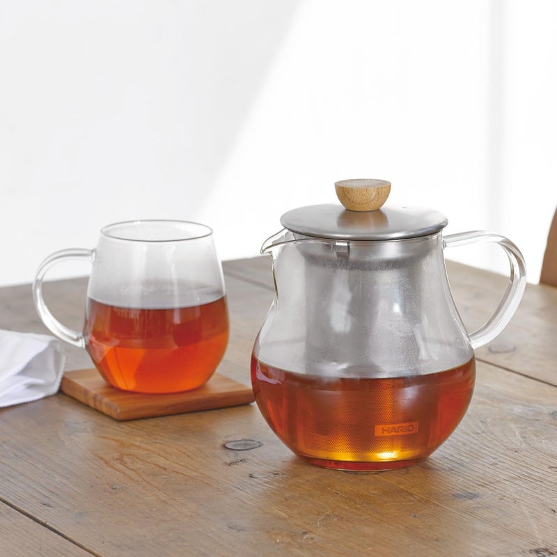 Hario Glass Tea Pitcher with Stainless Steel Filter, 450ml - Image 3