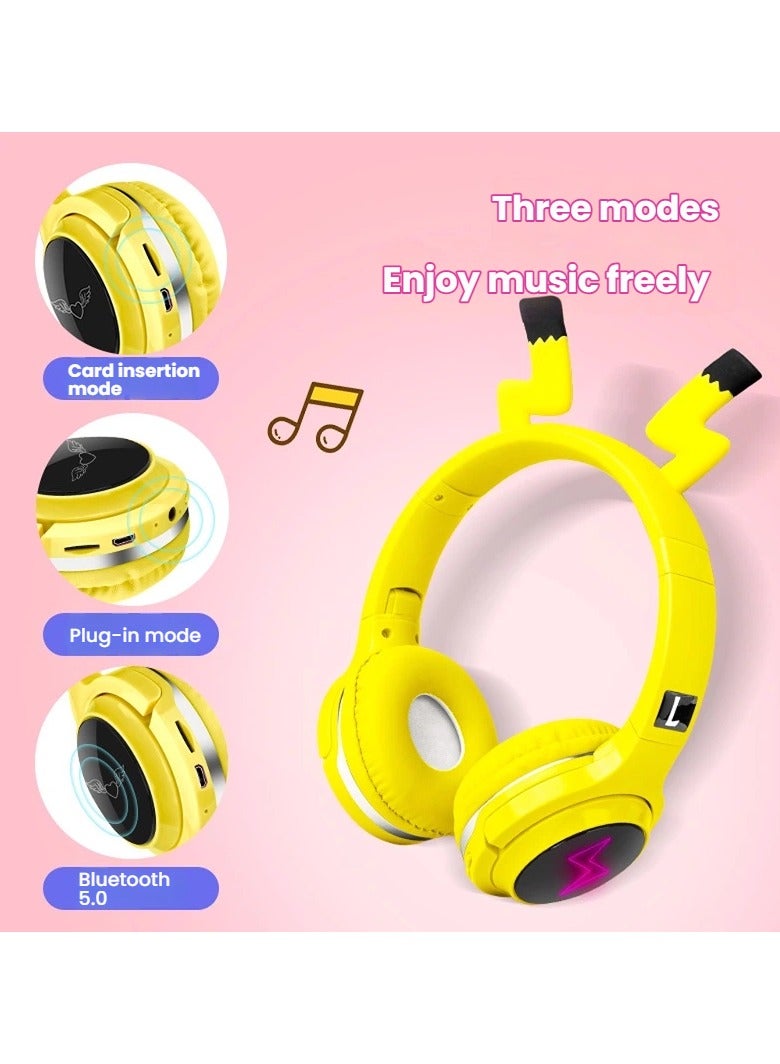 Cartoon luminous headband bluetooth headset wireless music headset cute shape students children special long life with microphone headset - Image 2