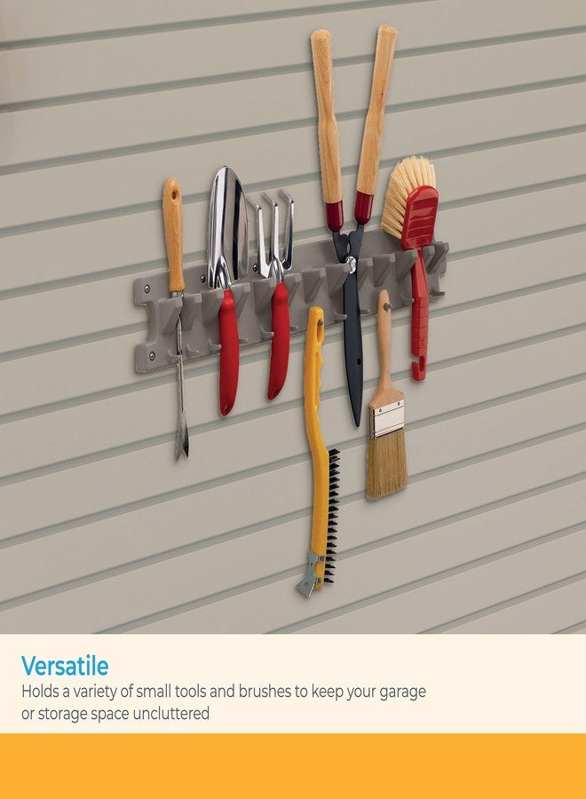 Suncast 2' Wall Mount Tool Organizer for Hanging Lawn and Garden Tools, 30 lb. Weight Capacity, Gray - Image 5