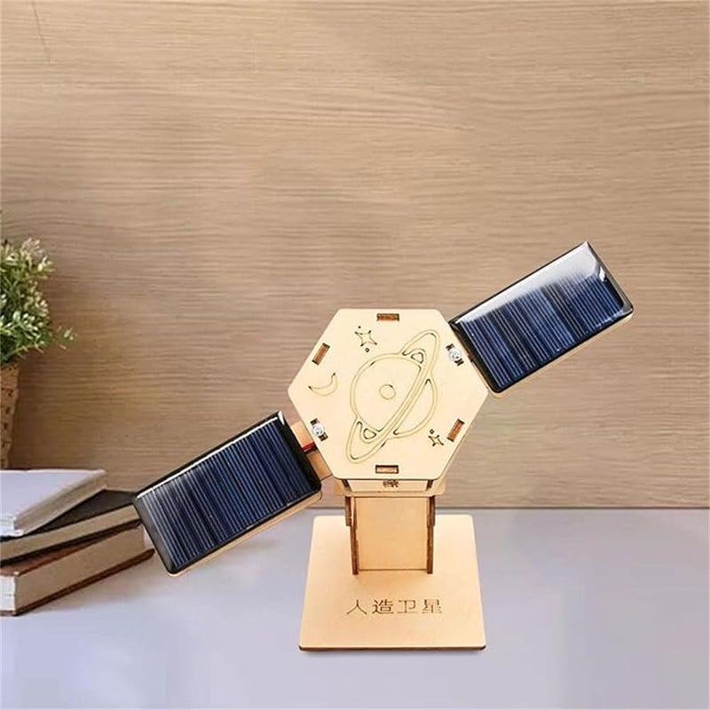 Azonee Ergonomic build DIY Artificial Satellite Model, Wood Science Projects Experiment Kits, Novelty Scientific Building Toy, DIY Model Kits for Exploring Principles of Artificial Satellites, Gift, Teaching Prop Budget friendly sizing alternatives - Image 5