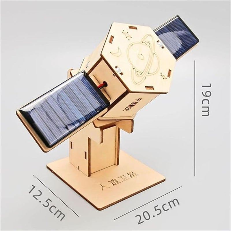 Azonee Ergonomic build DIY Artificial Satellite Model, Wood Science Projects Experiment Kits, Novelty Scientific Building Toy, DIY Model Kits for Exploring Principles of Artificial Satellites, Gift, Teaching Prop Budget friendly sizing alternatives - Image 3