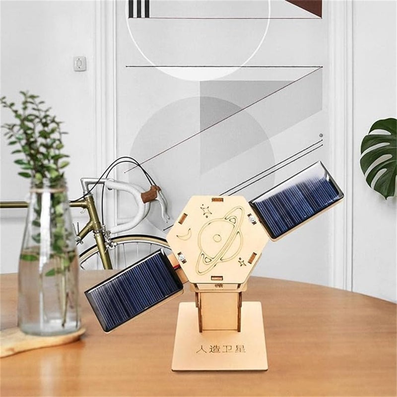 Azonee Ergonomic build DIY Artificial Satellite Model, Wood Science Projects Experiment Kits, Novelty Scientific Building Toy, DIY Model Kits for Exploring Principles of Artificial Satellites, Gift, Teaching Prop Budget friendly sizing alternatives - Image 4