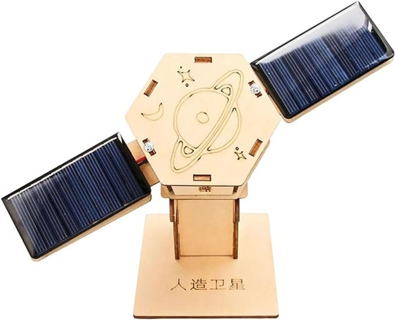 Azonee Ergonomic build DIY Artificial Satellite Model, Wood Science Projects Experiment Kits, Novelty Scientific Building Toy, DIY Model Kits for Exploring Principles of Artificial Satellites, Gift, Teaching Prop Budget friendly sizing alternatives - Image 1
