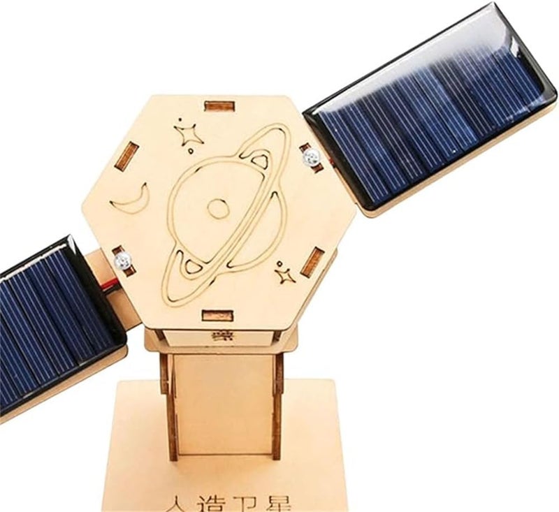 Azonee Ergonomic build DIY Artificial Satellite Model, Wood Science Projects Experiment Kits, Novelty Scientific Building Toy, DIY Model Kits for Exploring Principles of Artificial Satellites, Gift, Teaching Prop Budget friendly sizing alternatives - Image 2