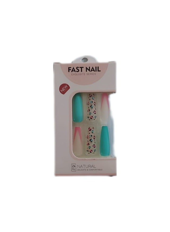 24 قطعة من الجل الناعم للأظافر الفرنسية القصيرة، مثل الضغط على الأظافر القصيرة في صالونات التجميل، لا تبهت، غراء سلس على الأظافر للنساء، فتاة فرنسية. - Image 2