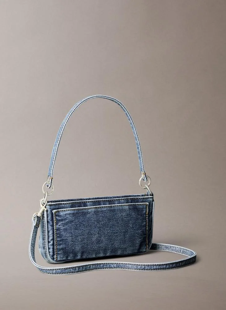 Calvin Klein Jeans Logo Denim Shoulder Bag