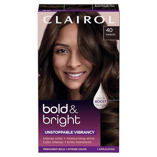 Clairol Bold Bright Permanent Hair Dye 40 Cafecito Hair Color Intense Vibrancy Moisturizing Shine Includes Color Boost Glaze to Amplify Color Anytime Pack of 1 - Image 1