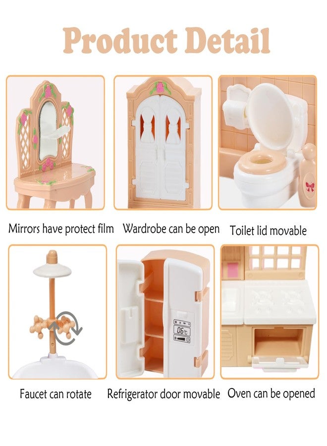 Thildani 35 Pcs Dollhouse Furniture Accessories Set Mini House Furniture Small Dollhouse Miniature Furniture Play House Accessories 1:12 Tiny Kitchen Bedroom LivingRoom Bathroom Boy Girl Toddler3Y+ - Image 5