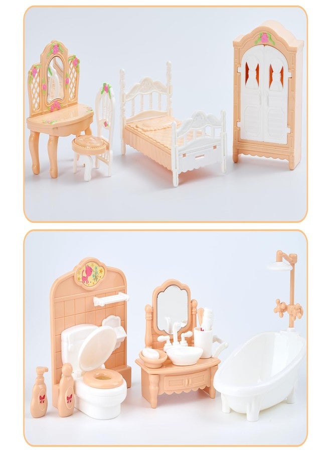 Thildani 35 Pcs Dollhouse Furniture Accessories Set Mini House Furniture Small Dollhouse Miniature Furniture Play House Accessories 1:12 Tiny Kitchen Bedroom LivingRoom Bathroom Boy Girl Toddler3Y+ - Image 2