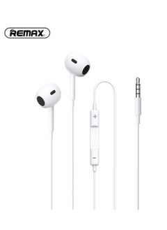 REMAX RM570 Wired Earphones with 3.5mm, Headphone, Earbuds, Built-in Microphone & Volume Control for Music and Call, Phones and Computer, Desktop, White  - Image 1