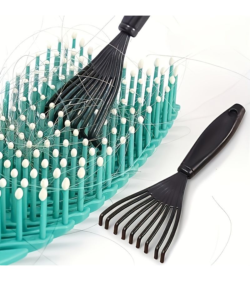 10 Plastic Mini Combs Black Embedded Hairbrushes Hair Removal Tools Household Handle Cleaning Brush Beauty Tool Additions - Image 2