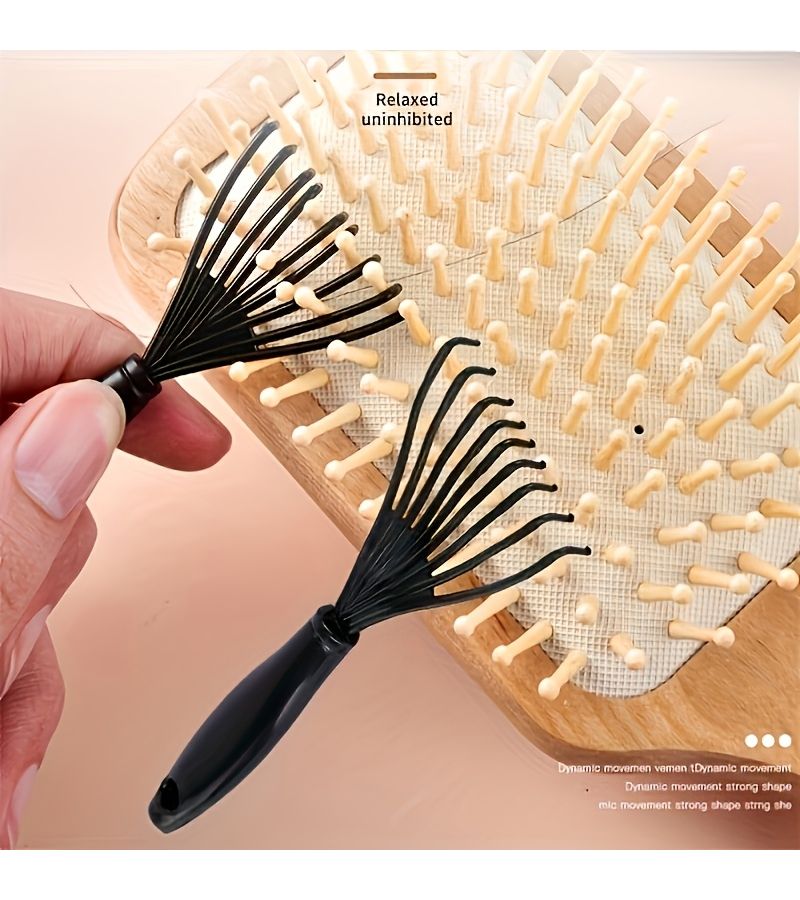 10 Plastic Mini Combs Black Embedded Hairbrushes Hair Removal Tools Household Handle Cleaning Brush Beauty Tool Additions - Image 1