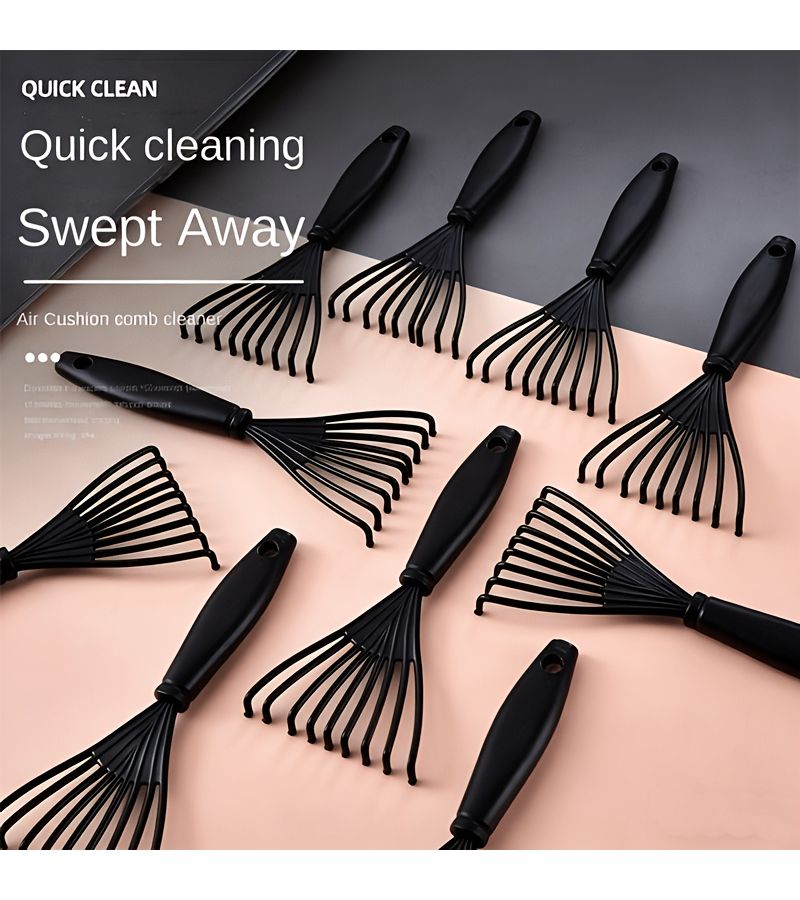 10 Plastic Mini Combs Black Embedded Hairbrushes Hair Removal Tools Household Handle Cleaning Brush Beauty Tool Additions - Image 4