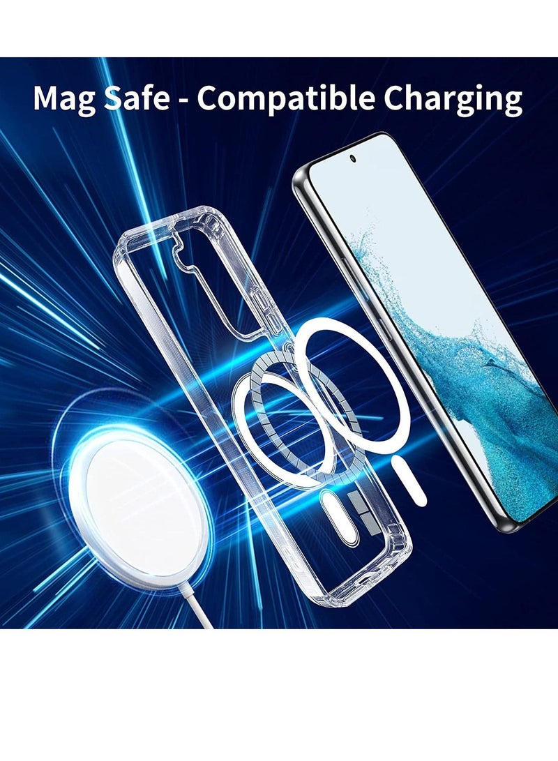 JOMILA S22 Plus Case Clear Cover for Samsung Galaxy S22+ with Support Mag safe Charger Charging Ultra Thin Shockproof and Transparent Non yellowing Case for S22+ 6.6 Inch 2022 - Image 3