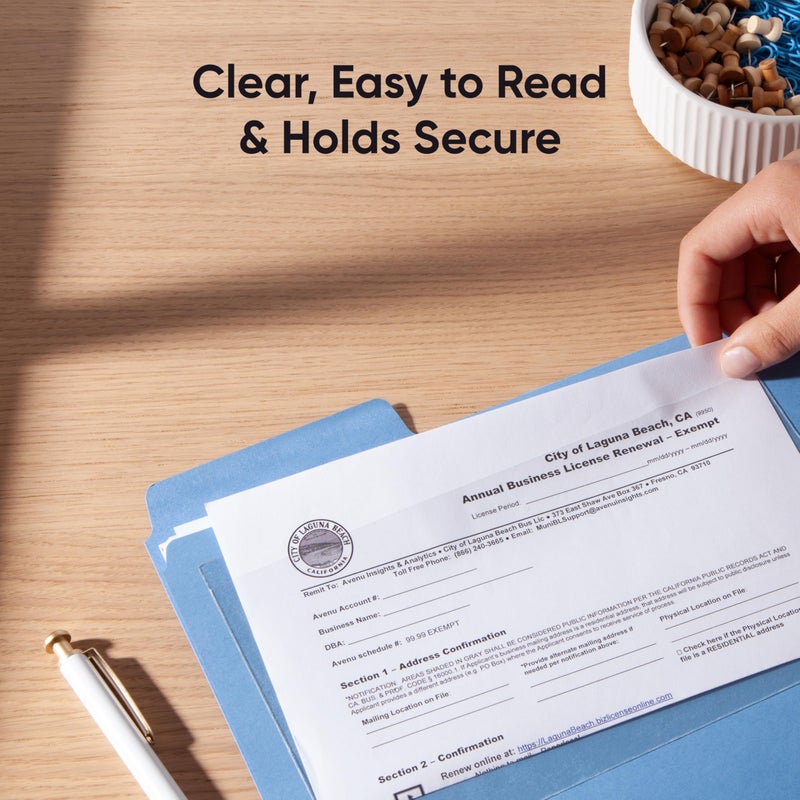 Smead Self-Adhesive Poly Pocket, Document Size, Clear Adhesive Pockets, Storage Labels, 100 per Box, Size: (9â€ W x 5-9/16â€ H) (68185) - Image 3