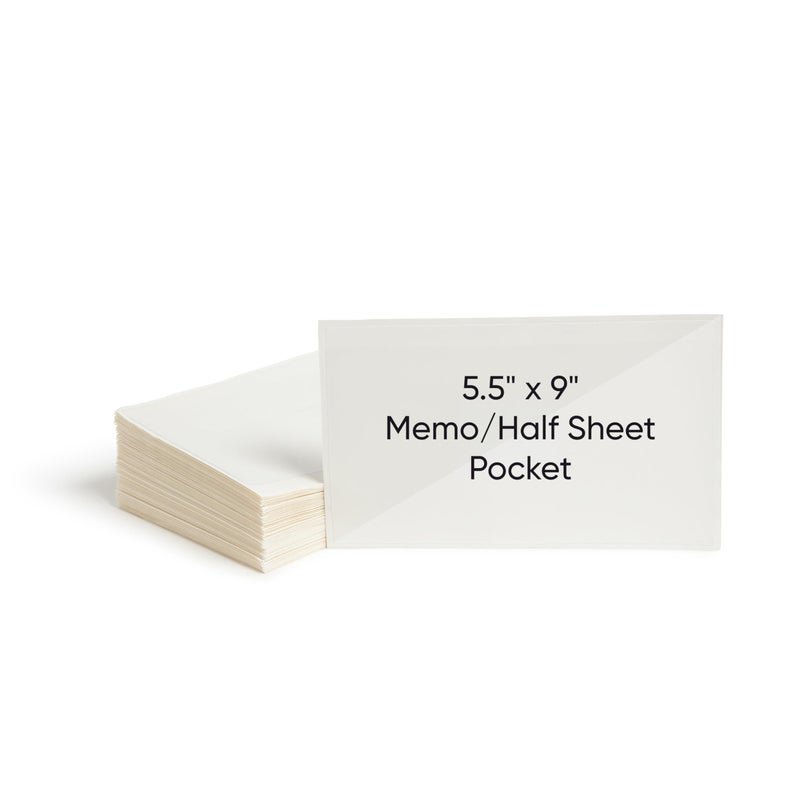 Smead Self-Adhesive Poly Pocket, Document Size, Clear Adhesive Pockets, Storage Labels, 100 per Box, Size: (9â€ W x 5-9/16â€ H) (68185) - Image 1