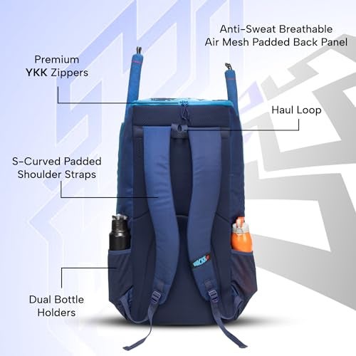 WHACKK Hammond 73L Unisex Cricket Kit Bag|Adult Size|2 Bat|Shoe/Helmet Pocket|Main Compartment 20" Leg Pad|2 Bottle Holder|Easy Access Pocket|Player Edition Senior - Image 3