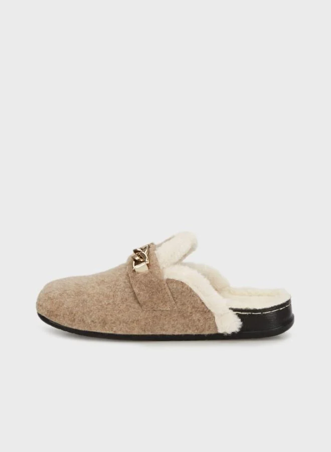Lela Lela Chain Detailed Plush Home Slippers Women's Slippers 6711005